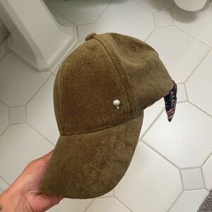 Brown Baseball Cap with Pin
